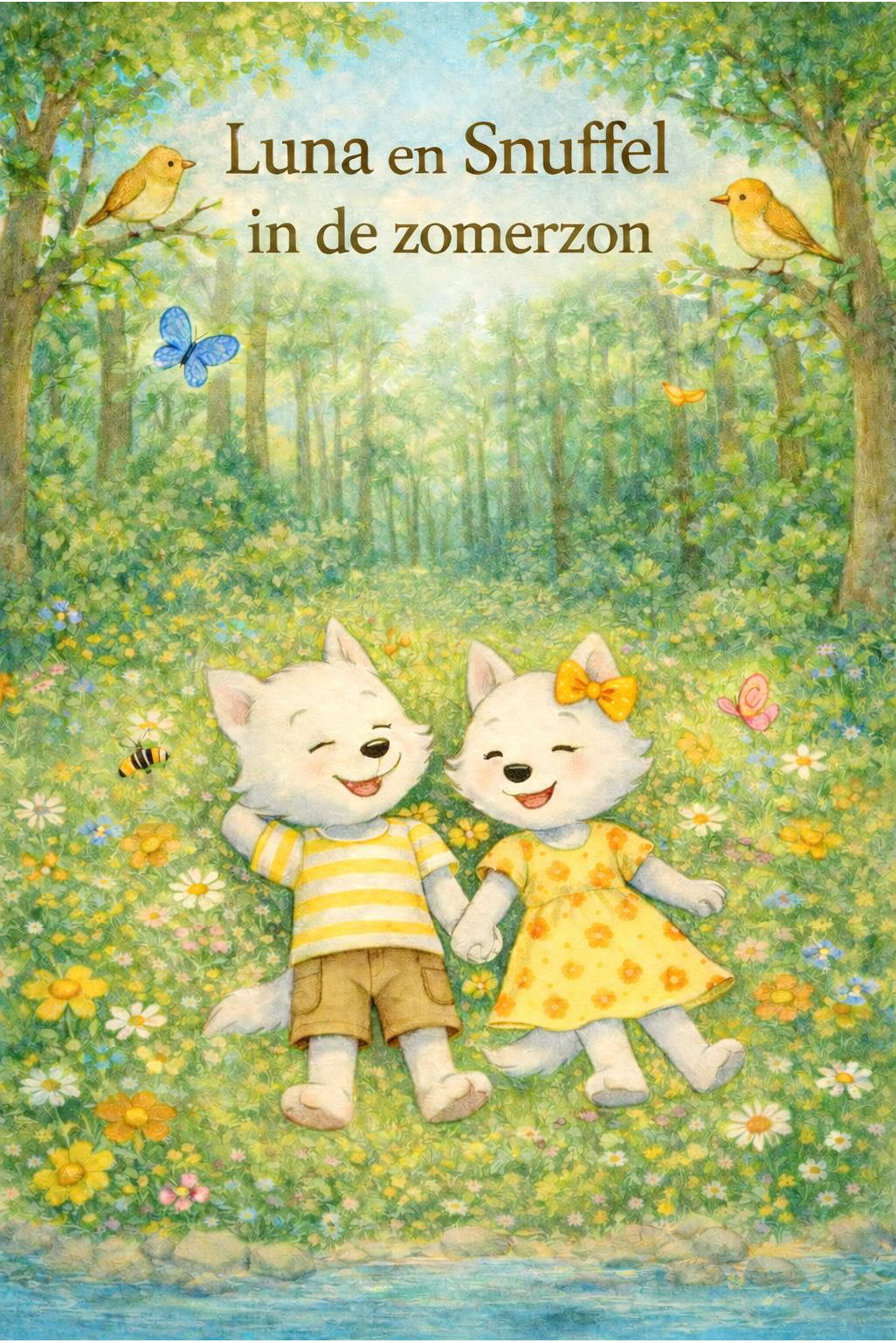 Luna en Snuffel in de zomerzon